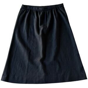 Vintage Skirt Womens Size 8 Black Wool Twee Goth Retro Dark Academia Modest